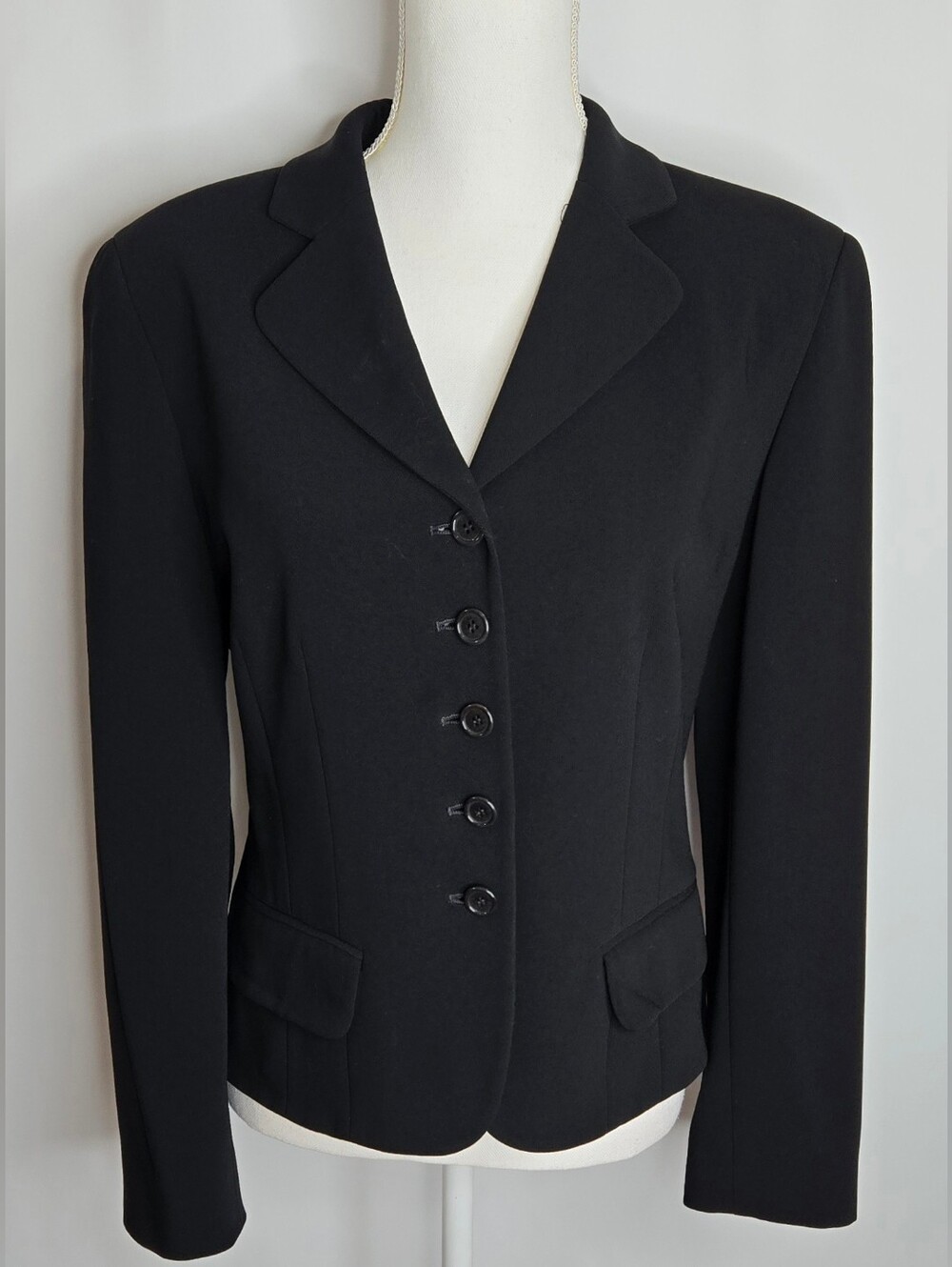 Ann Taylor Black Tailored Button Career Blazer‎ Structured Office Jacket NWOT 10